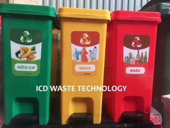 Thùng rác 3 ngăn phân loại rác thải gia đình, công sở, bệnh viện chất lượng cao giá rẻ
